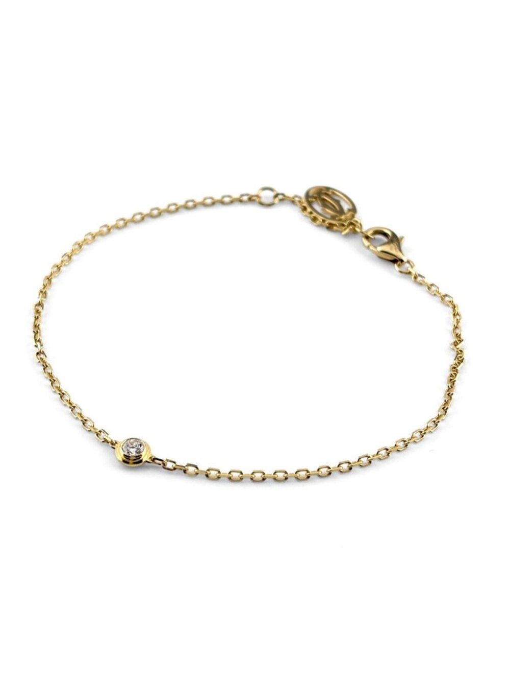 Cartier d'Amour SM Bracelet YG Yellow Gold Pave Diamond